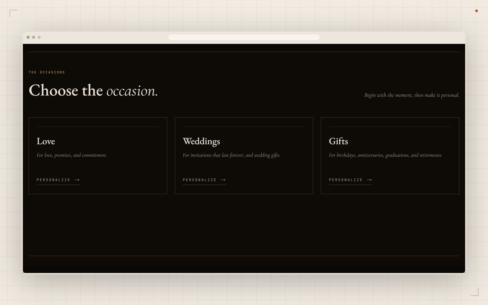 Love, Weddings, and Gifts occasions in CESIOME